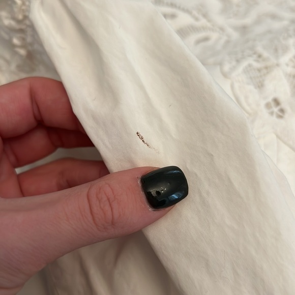 🟡 Rebecca Taylor White Top with Smocked Wrist - Picture 7 of 7